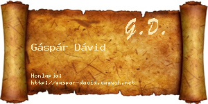 Gáspár Dávid névjegykártya